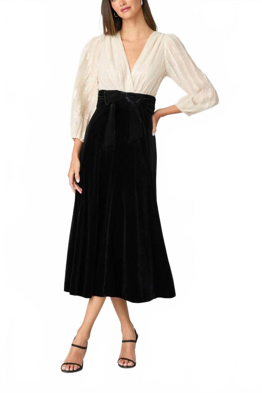 NEW SHOSHANNA opera dress in ivory/jet